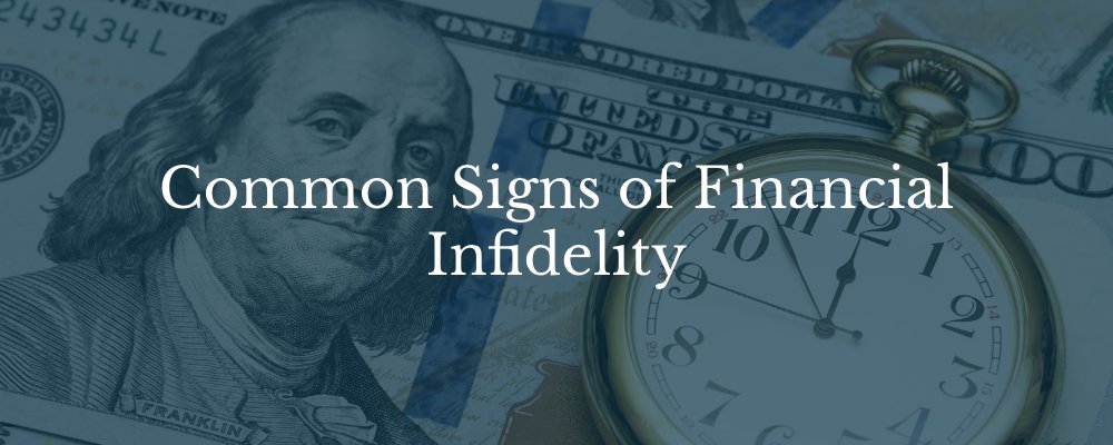 Money and a watch counting down. Common signs of financial infidelity.